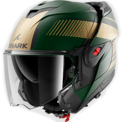 Мотошлем SHARK Oxo Sikter Mat Green Chrome Gold XXL