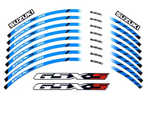 Наклейка на обод колеса Suzuki GSX-S Blue ОТРАЖАЙКА