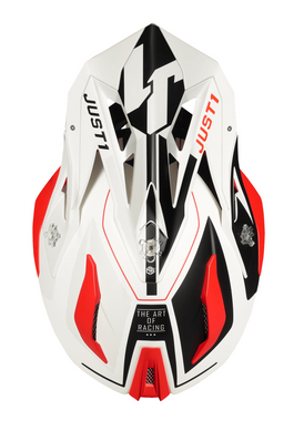 Мотошлем Just1 J18 Virtual Fluo Red - White - Matt S