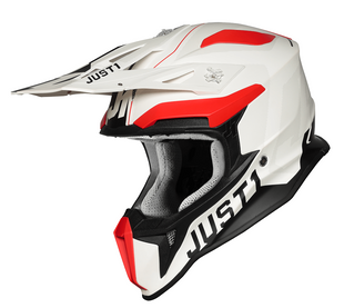Мотошолом Just1 J18 Virtual Fluo Red - White - Matt S