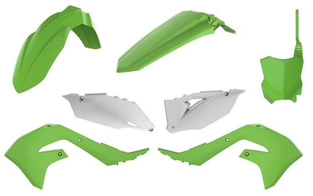 Пластик Polisport MX kit - Kawasaki (19-) Green/White Kawasaki