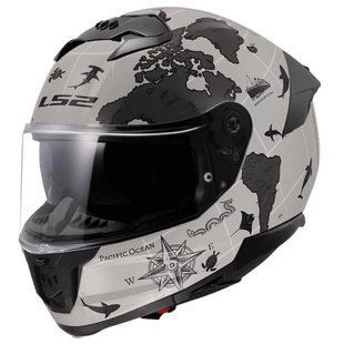 Мотошлем LS2 FF808 Stream 2 Worldmap Cool Grey 3C Grey L