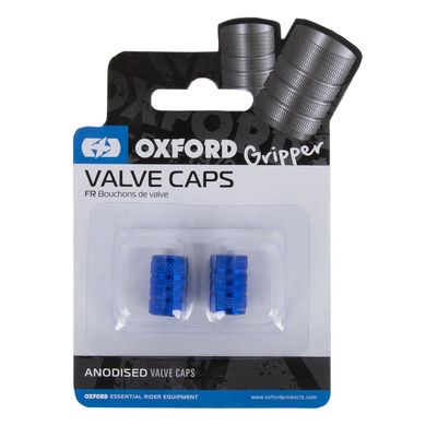 Oxford Gripper Valve Caps Blue