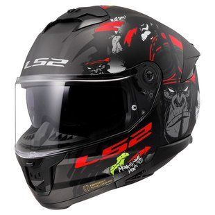 Мотошлем LS2 FF808 Stream 2 Angry Monkey Matt Black Red L