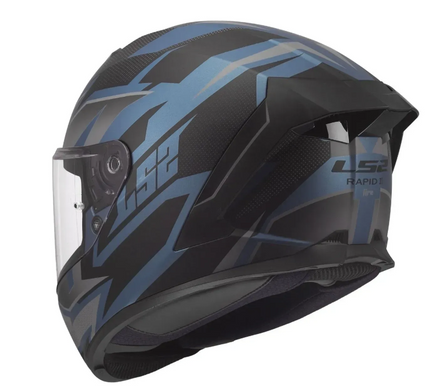 Мотошолом LS2 FF820 Rapid 3 Xtrem Black Blue Petrol S