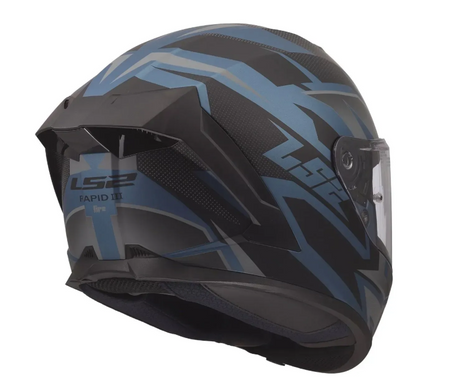 Мотошолом LS2 FF820 Rapid 3 Xtrem Black Blue Petrol S