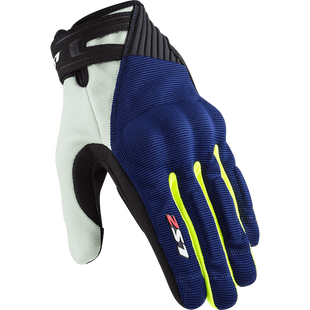 LS2 Dart 2 Man Gloves Blue Hi-Vis Yellow