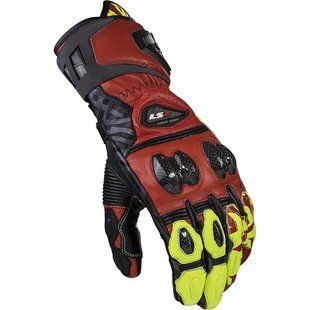 Мотоперчатки LS2 Feng Racing Gloves Red Hi-Vis Yellow