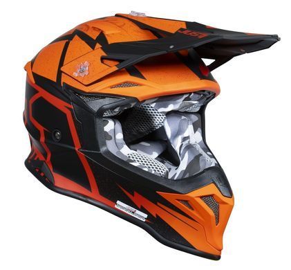 Мотошлем Just1 J39 Poseidon Fluo Orange Red Black
