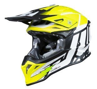 Мотошолом Just1 J39 Poseidon Fluo Yellow Black White