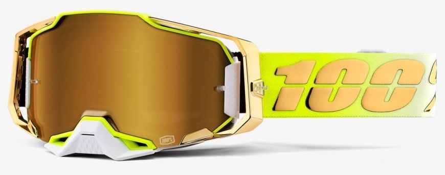 Маска кроссовая 100% ARMEGA Goggle Feelgood - True Gold Lens, Mirror Lens