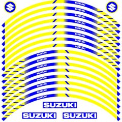 Наклейка на обод колеса Suzuki Blue Yellow