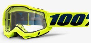 Маска кросова 100% ACCURI 2 Enduro Goggle Fluo Yellow - Clear Dual Lens, Dual Clear Lens