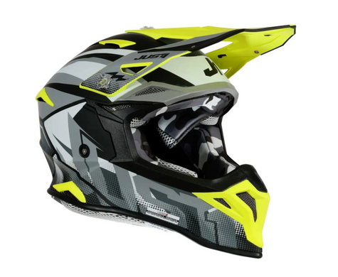 Мотошолом Just1 J39 Revo Grey Yellow Fluo Black Matt M
