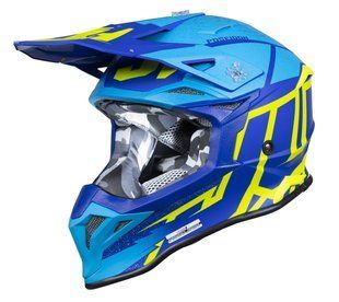 Мотошолом Just1 J39 Poseidon Fluo Yellow Blue