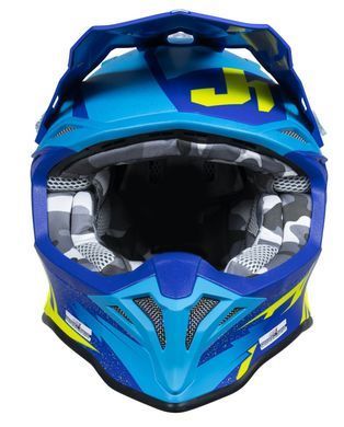 Мотошолом Just1 J39 Poseidon Fluo Yellow Blue