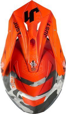 Мотошлем Just1 J39 Kinetic Camo Grey Red Fluo Orange L