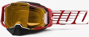 Маска кросова 100% ARMEGA Snowmobile Goggle Oversized Deep Red Dual Yellow Lens
