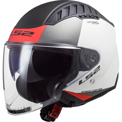 Мотошлем LS2 OF600 Copter Urbane Matt White Red