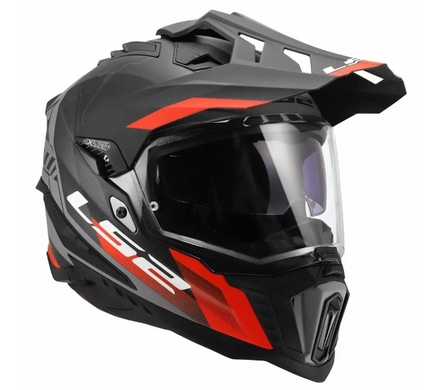 Мотошолом LS2 MX701 Explorer Hexa Black Red Grey XXL