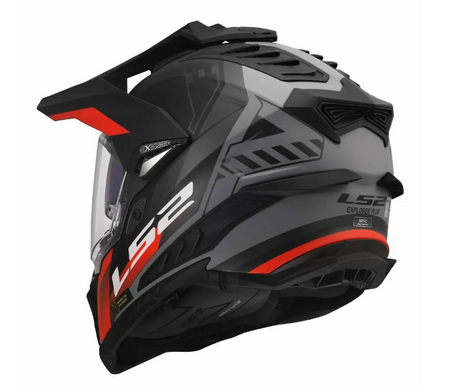 Мотошолом LS2 MX701 Explorer Hexa Black Red Grey XXL