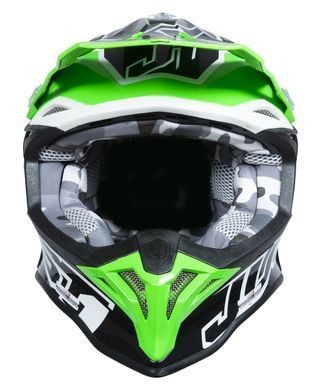 Мотошолом Just1 J39 Thruster Black White Fluo Green