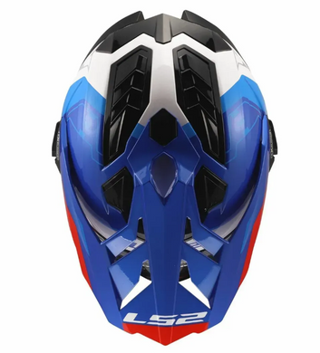 Мотошолом LS2 MX701 Explorer Hexa White Blue Red XXL