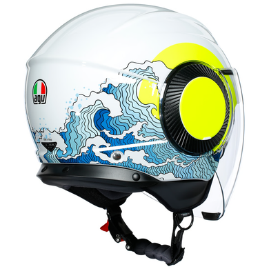 Мотошолом AGV ORBYT E2205 SUNSET white\yellow fluo XS