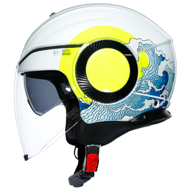 Мотошолом AGV ORBYT E2205 SUNSET white\yellow fluo XS