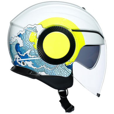 Мотошолом AGV ORBYT E2205 SUNSET white\yellow fluo XS