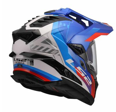 Мотошолом LS2 MX701 Explorer Hexa White Blue Red XXL