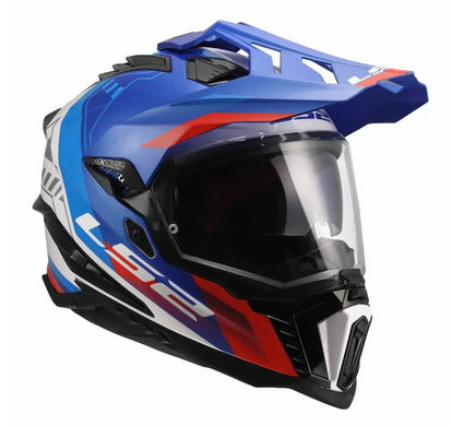 Мотошолом LS2 MX701 Explorer Hexa White Blue Red XXL