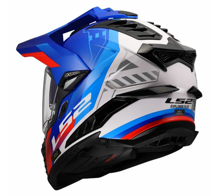Мотошолом LS2 MX701 Explorer Hexa White Blue Red XXL