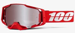 Маска кроссовая 100% ARMEGA Goggle HiPER Red - Mirror Silver Lens, Mirror Lens