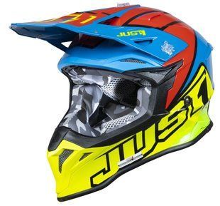 Мотошолом Just1 J39 Thruster Fluo Yellow Red Blue L