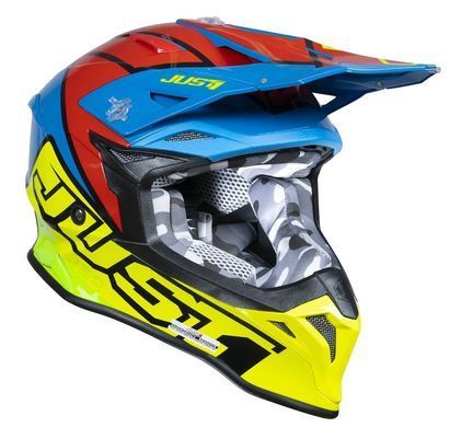 Мотошлем Just1 J39 Thruster Fluo Yellow Red Blue L