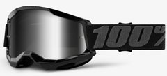 Маска кроссовая 100% STRATA 2 Goggle Black - Mirror Silver Lens, Mirror Lens