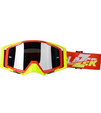 Мотоочки LAZER Goggle Race Style Red Yellow - Mirror Silver Lens