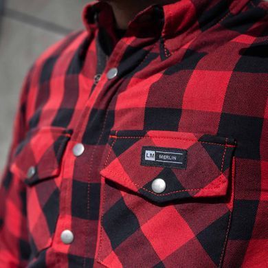 Мотосорочка Merlin AXE ZIP UP 100% KEVLAR RED LARGE