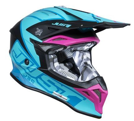 Мотошолом Just1 J39 Thruster Petrol Blue Fuxia Black