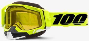 Маска кросова 100% RACECRAFT 2 Snowmobile Goggle Yellow Dual Yellow Lens