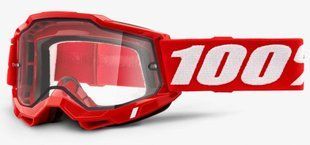 Маска кросова 100% Accuri 2 Enduro Goggle Red - Clear Dual Lens