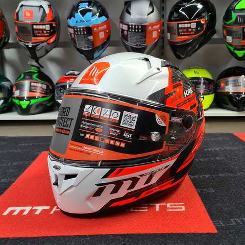 Full-Face MT Helmets Kre + Carbon Brush A5 Glossy Red