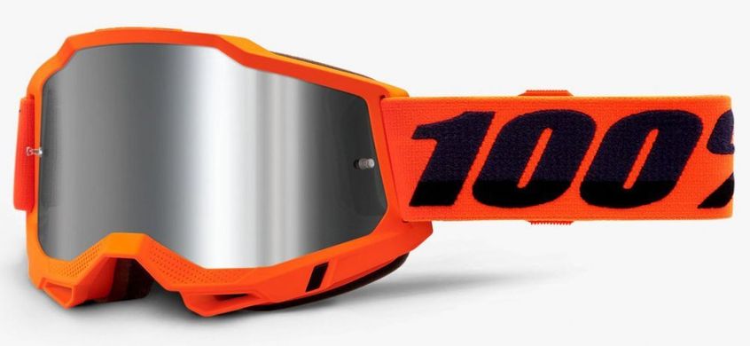 Маска кроссовая 100% ACCURI 2 Goggle Neon Orange - Mirror Silver Lens, Mirror Lens