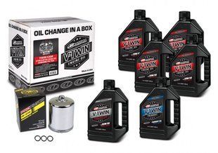 Комплект для заміни оливи Maxima V-TWIN TWIN-CAM Oil Change Kit - Syntetic Chrome, 20w-50