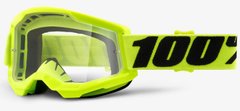 Маска кроссовая 100% STRATA 2 Goggle Fluo Yellow - Clear Lens, Clear Lens