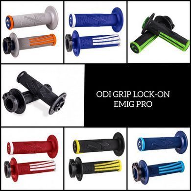 Мото гріпси ODI EMIG PRO MX V2 Lock-On Grip RED/White