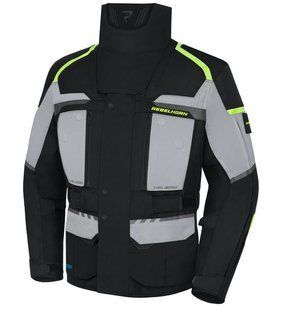 Мотокуртка REBELHORN текстиль CUBBY IV black/grey/flo yellow M