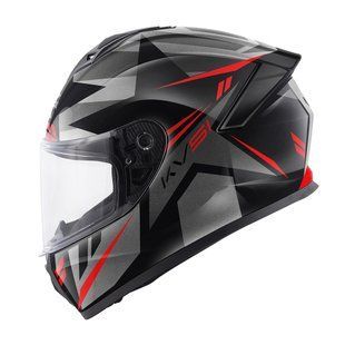 Мотошолом Kappa KV51F Zenith Gloss Black Titanium Red M