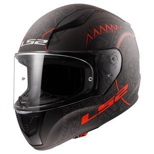 Мотошолом LS2 FF353 Rapid 2 Takaroa Matt Black 7C Red L